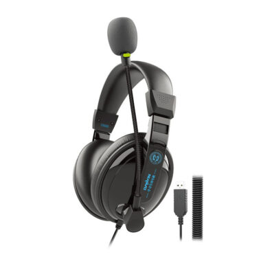 Wired headphones with microphone for desktop PC and office use
