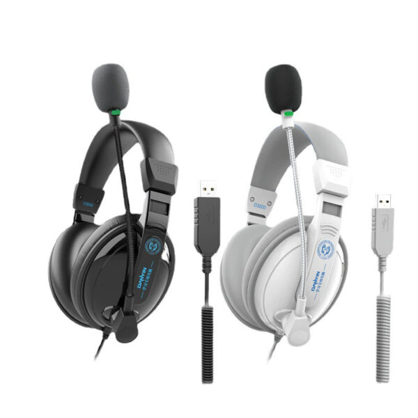 Wired headphones with microphone for desktop PC and office use
