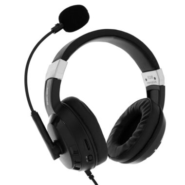 Wired headphones with microphone for desktop PC and office use