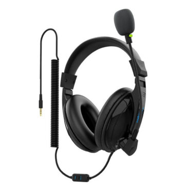 Wired headphones with microphone for desktop PC and office use