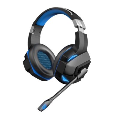 LED wired gaming headphones with microphone for PC gamers