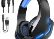 LED wired gaming headphones with microphone for PC gamers