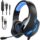 LED wired gaming headphones with microphone for PC gamers