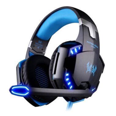 LED wired gaming headphones with microphone for PC gamers
