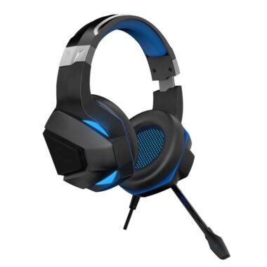 LED wired gaming headphones with microphone for PC gamers