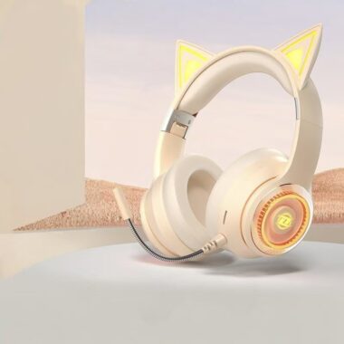 Cat-ear cool esports wireless headphone with LED lighting