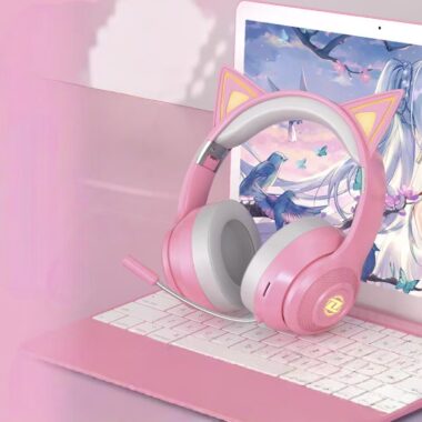 Cat-ear cool esports wireless headphone with LED lighting