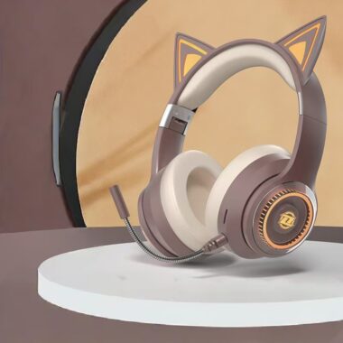 Cat-ear cool esports wireless headphone with LED lighting