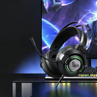 Esports desktop PC gaming wired headphone with microphone