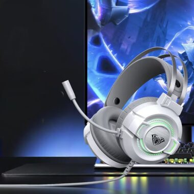 Esports desktop PC gaming wired headphone with microphone