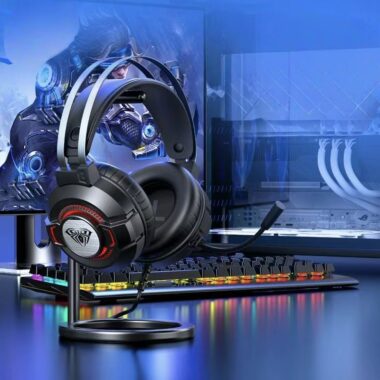 Esports desktop PC gaming wired headphone with microphone