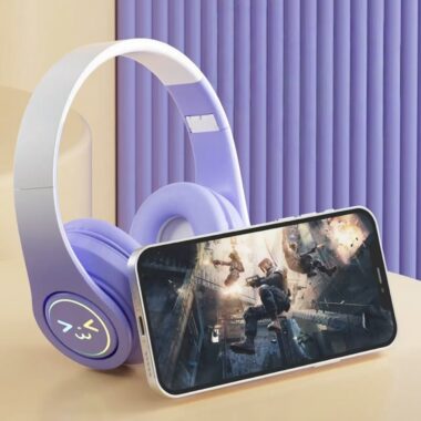 Gradient light bass noise-isolating Bluetooth wireless headphone