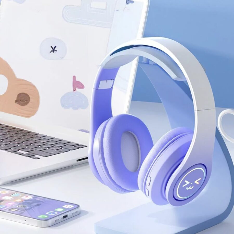 Gradient light bass noise-isolating Bluetooth wireless headphone