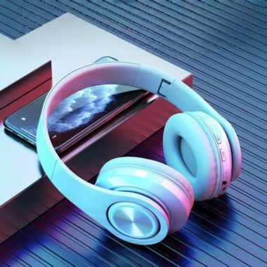 LED Bluetooth gaming wireless headphone with noise cancelling