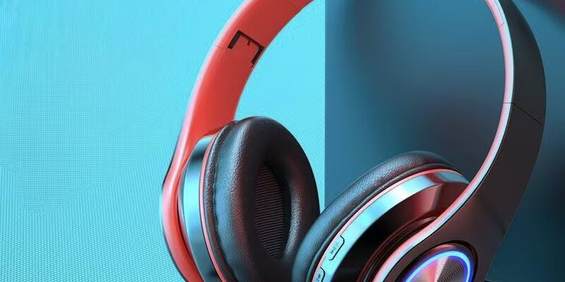 LED Bluetooth gaming wireless headphone with noise cancelling