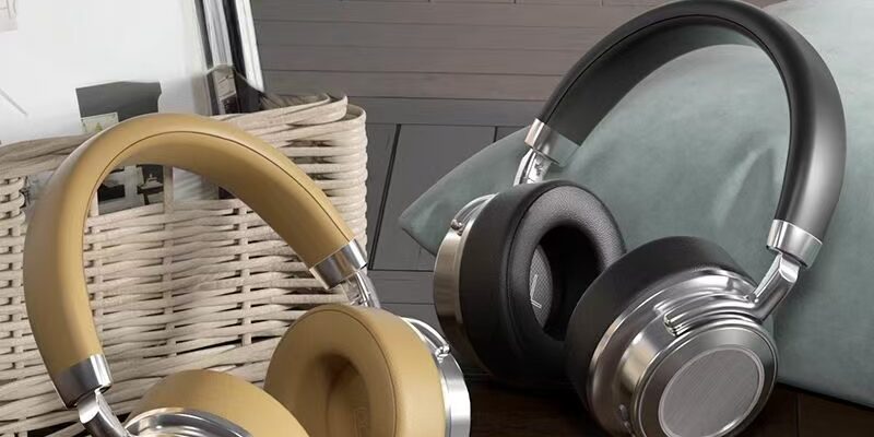 Retro heavy bass long-battery noise cancelling headphones